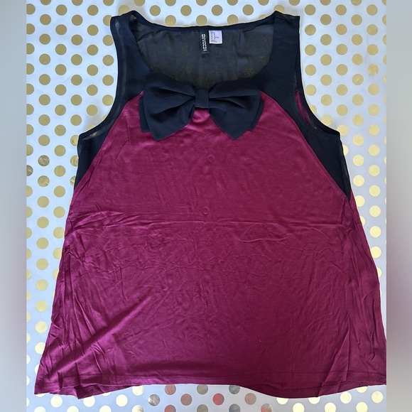 H&M Red Sleeveless Tie Front Tank Top - Picture 1 of 2